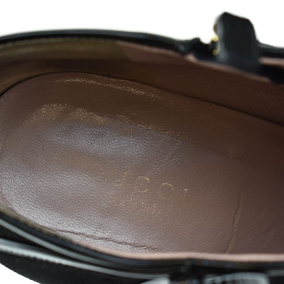 GUCCI: Black, Suede & Patent Leather Ankle Booties - Picture 6 of 9